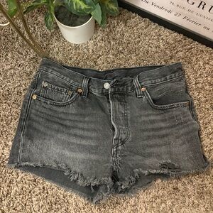 Levi’s Women's Distressed Black Denim Shorts